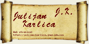 Julijan Karlica vizit kartica
